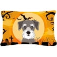 thumbnail image 1 of Carolines Treasures BB1764PW1216 Halloween Schnauzer Canvas Fabric Decorative Pillow, 12H x16W, multicolor, 1 of 3