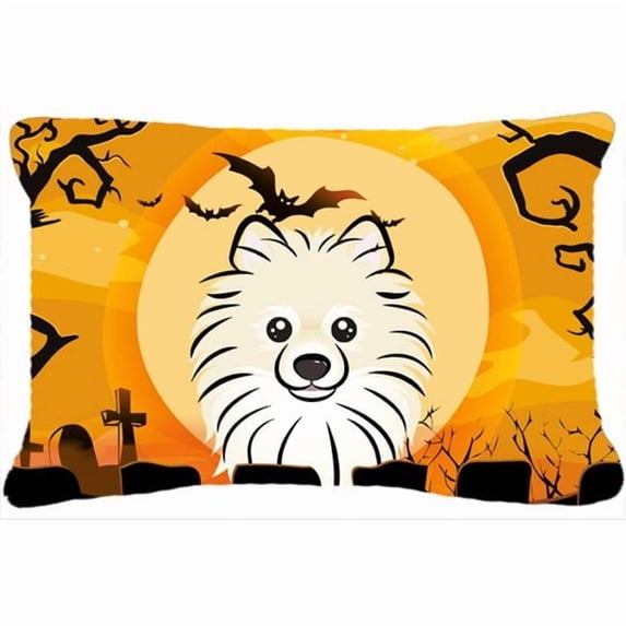 Carolines Treasures BB1765PW1216 Halloween Pomeranian Canvas Fabric Decorative Pillow, 12H x16W, multicolor