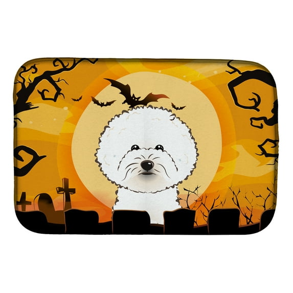 Halloween Bichon Frise Dish Drying Mat