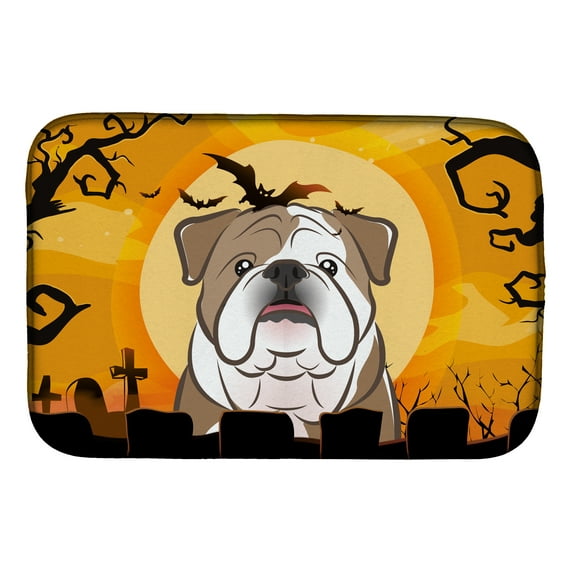 Halloween English Bulldog Dish Drying Mat