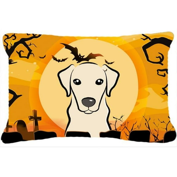 Carolines Treasures BB1780PW1216 Halloween Yellow Labrador Canvas Fabric Decorative Pillow, 12H x16W, multicolor