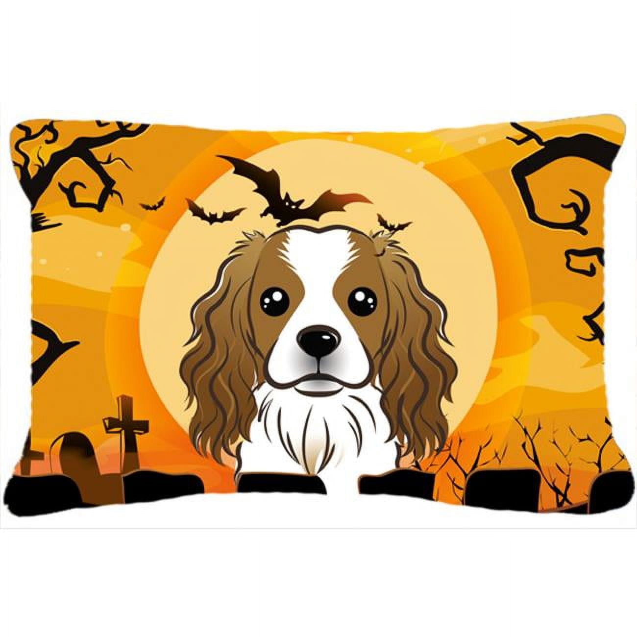 Carolines Treasures BB1782PW1216 Halloween Cavalier Spaniel Canvas Fabric Decorative Pillow, 12H x16W, multicolor