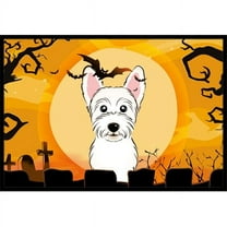 Caroline's Treasures BB1784JMAT Halloween Westie Door Mat, Indoor Rug or Outdoor Welcome Mat 24x36 Doormat , 36"L x