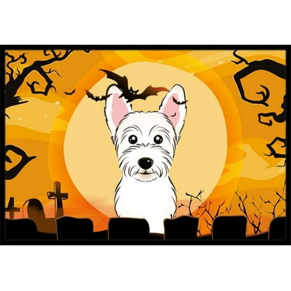 Caroline's Treasures BB1784JMAT Halloween Westie Door Mat, Indoor Rug or Outdoor Welcome Mat 24x36 Doormat , 36"L x