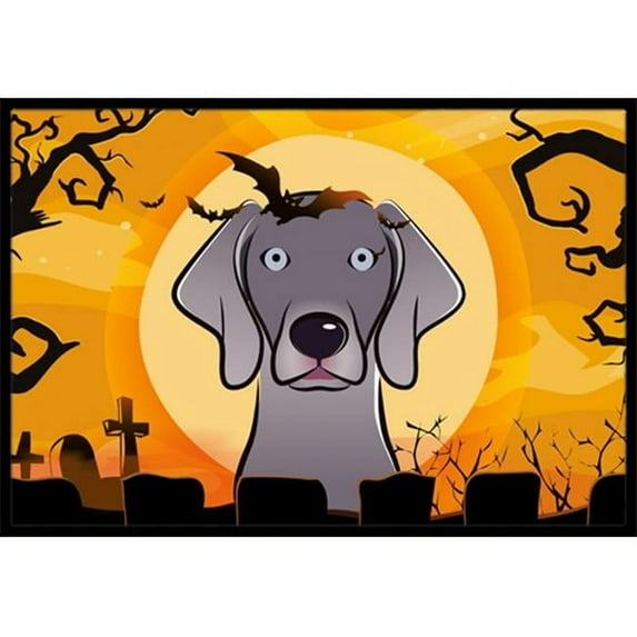 Caroline's Treasures BB1789JMAT Halloween Weimaraner Door Mat, Indoor Rug or Outdoor Welcome Mat 24x36 Doormat , 36"L x