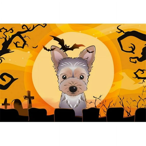 Carolines Treasures BB1790PLMT Halloween Yorkie Puppy Fabric Placemat