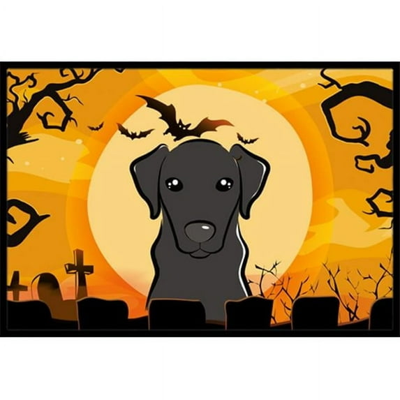Caroline's Treasures BB1793JMAT Halloween Black Labrador Door Mat, Indoor Rug or Outdoor Welcome Mat 24x36 Doormat ,