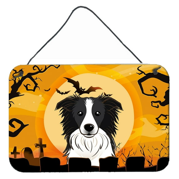 Carolines Treasures BB1799DS812 Halloween Border Collie Wall and Door Hanging Prints