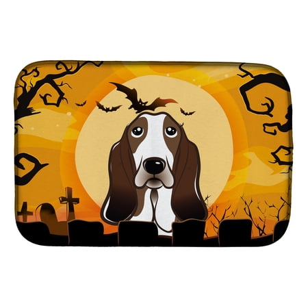 Halloween Basset Hound Dish Drying Mat
