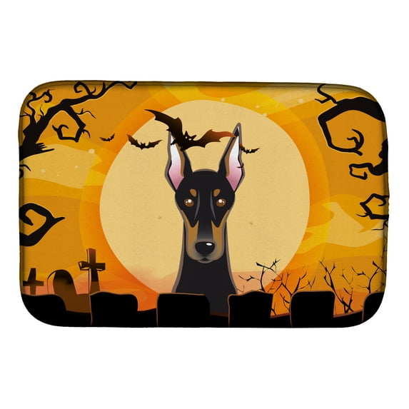 Halloween Doberman Dish Drying Mat