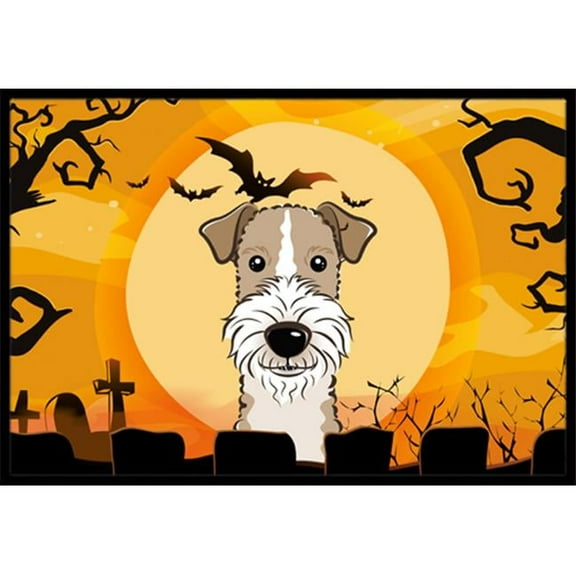 Caroline's Treasures BB1805MAT Halloween Wire Haired Fox Terrier Door Mat, Indoor Rug or Outdoor Welcome Mat 18x27