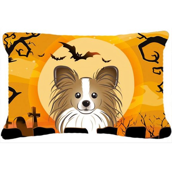 Carolines Treasures BB1806PW1216 Halloween Papillon Canvas Fabric Decorative Pillow, 12H x16W, multicolor