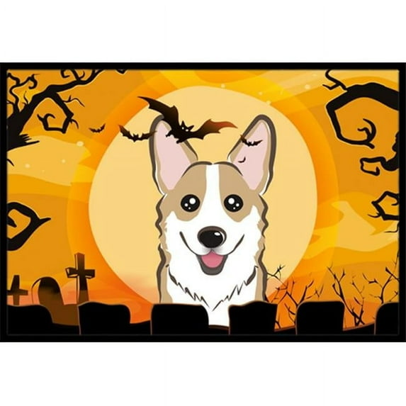 "Caroline's Treasures Halloween Sable Corgi Indoor or Outdoor Mat, 24 by 36"", Multicolor"