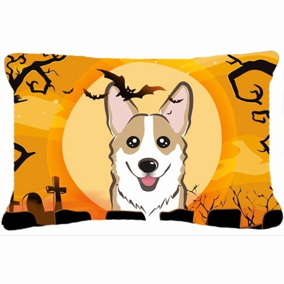 Carolines Treasures BB1811PW1216 Halloween Sable Corgi Canvas Fabric Decorative Pillow, 12H x16W, multicolor