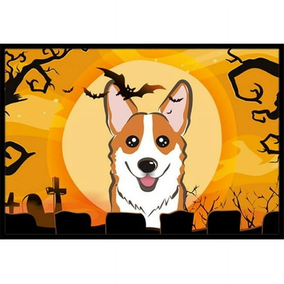 Carolines Treasures BB1812MAT Halloween Red Corgi Indoor & Outdoor Mat- 18 x 27 in.