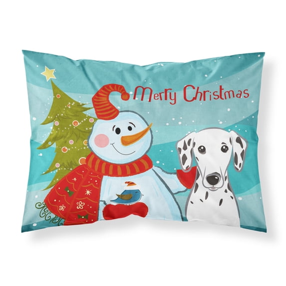 Carolines Treasures BB1830PILLOWCASE Snowman with Dalmatian Fabric Standard Pillowcase Standard multicolor