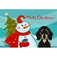 thumbnail image 1 of Carolines Treasures BB1835PLMT Snowman With Smooth Black And Tan Dachshund Fabric Placemat, 1 of 1