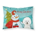 thumbnail image 1 of Carolines Treasures BB1837PILLOWCASE Snowman with Bichon Frise Fabric Standard Pillowcase Standard multicolor, 1 of 2