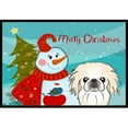 thumbnail image 1 of Caroline's Treasures BB1841MAT Snowman with Pekingese Door Mat, Indoor Rug or Outdoor Welcome Mat 18x27 Doormat , 18H X, 1 of 2