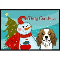 Carolines Treasures BB1844MAT Snowman With Cavalier Spaniel Indoor & Outdoor Mat- 18 x 27 in.