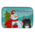 thumbnail image 1 of Carolines Treasures BB1847DDM Snowman with French Bulldog Dish Drying Mat 14 x 21" multicolor, 1 of 7