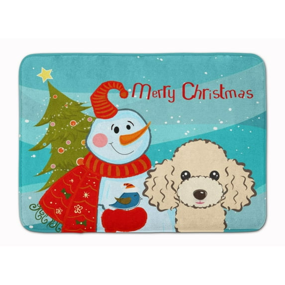 Carolines Treasures BB1878RUG Snowman with Buff Poodle Machine Washable Memory Foam Mat 19 X 27" multicolor