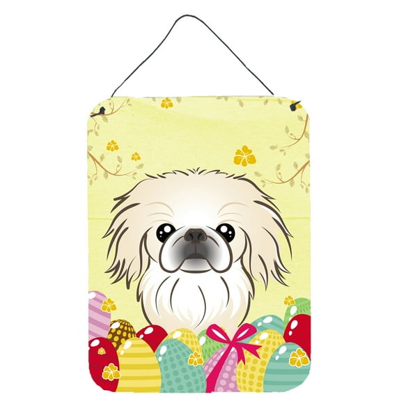 Caroline's Treasures BB1903DS1216 Pekingese Easter Egg Hunt Wall or Door Hanging Prints, 12x16, multicolor
