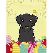 Caroline's Treasures BB1917GF Black Labrador Easter Egg Hunt Flag Garden Size , Small, multicolor