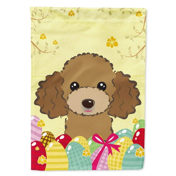 Caroline's Treasures BB1938GF Chocolate Brown Poodle Easter Egg Hunt Flag Garden Size , Small, multicolor