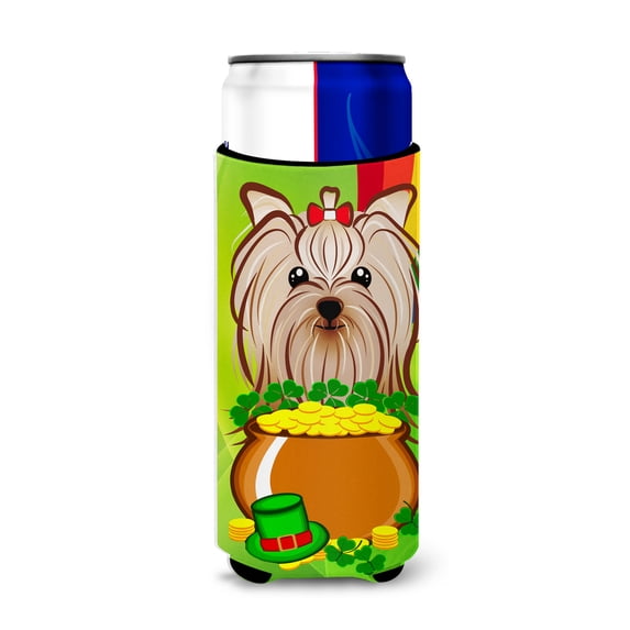 Carolines Treasures BB1948MUK Yorkie Yorkshire Terrier St. Patricks Day Michelob Ultra Koozies for Slim Cans