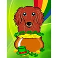 thumbnail image 1 of Carolines Treasures BB1958CHF Longhair Red Dachshund St. Patricks Day Canvas House Flag, 1 of 4