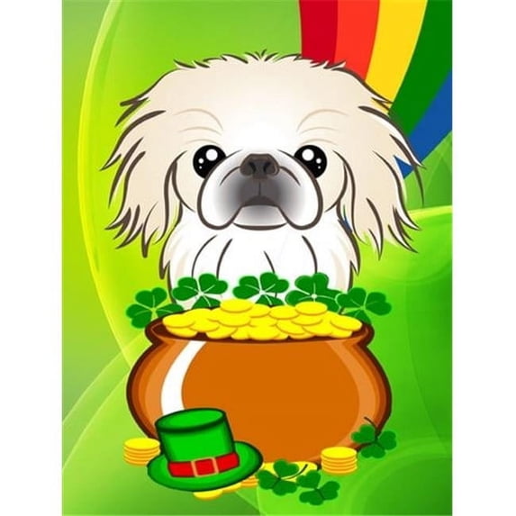 Caroline's Treasures BB1965CHF Pekingese St. Patrick's Day Flag Canvas House Size , Large, multicolor