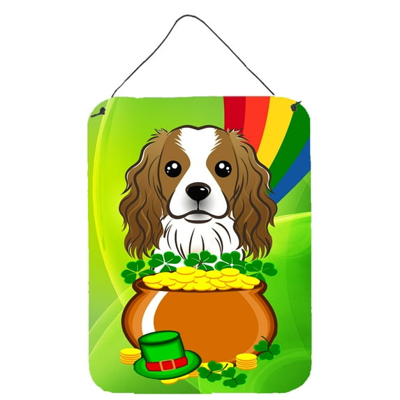 Caroline's Treasures BB1968DS1216 Cavalier Spaniel St. Patrick's Day Wall or Door Hanging Prints, 12x16, multicolor