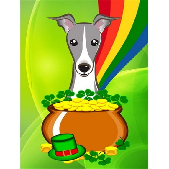 Carolines Treasures BB1980GF Italian Greyhound St. Patricks Day Flag Garden