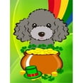 thumbnail image 1 of Silver Gray Poodle St. Patrick's Day Garden Flag, 1 of 2