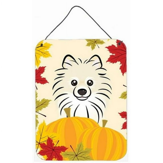 Caroline's Treasures BB2013DS1216 Pomeranian Thanksgiving Wall or Door Hanging Prints, 12x16, multicolor
