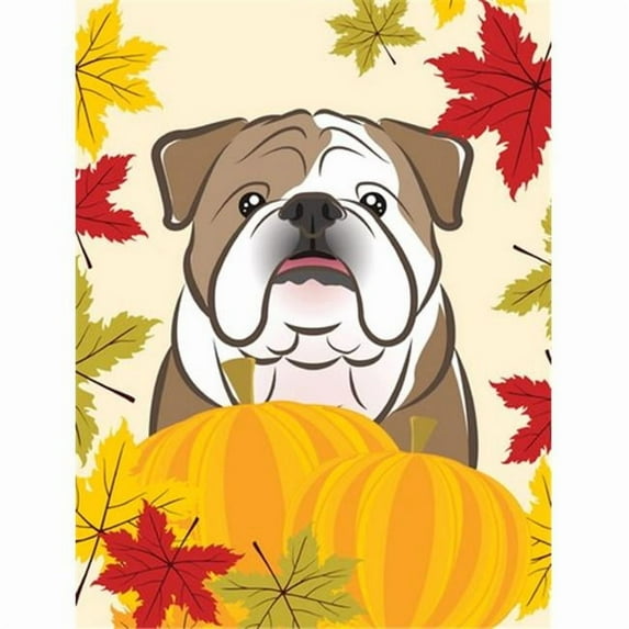 Carolines Treasures BB2025CHF English Bulldog Thanksgiving Canvas House Flag