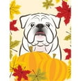 thumbnail image 1 of Caroline's Treasures BB2026GF White English Bulldog  Thanksgiving Flag Garden Size , Small, multicolor, 1 of 3