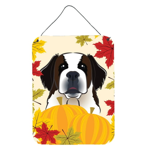 Carolines Treasures BB2052DS1216 Saint Bernard Thanksgiving Wall or Door Hanging Prints