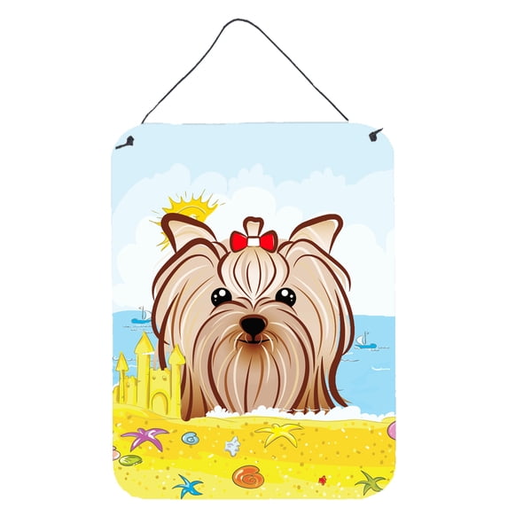 Caroline's Treasures BB2072DS1216 Yorkie Yorkishire Terrier Summer Beach Wall or Door Hanging Prints, 12x16, multicolor
