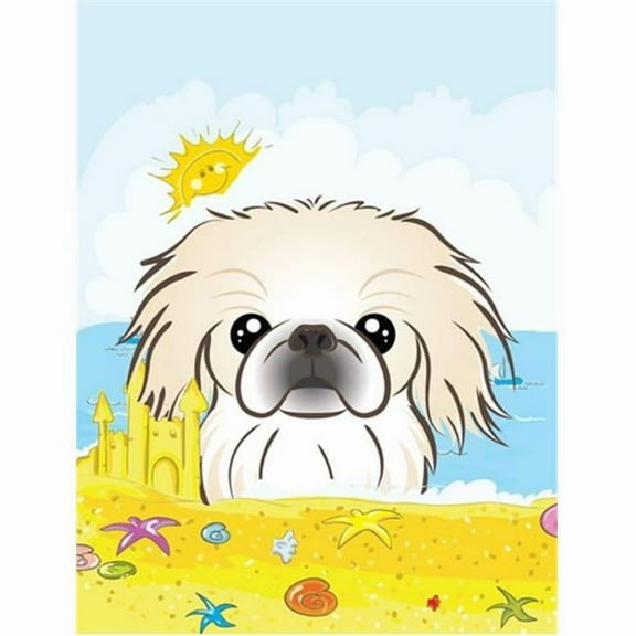 Caroline's Treasures BB2089GF Pekingese Summer Beach Flag Garden Size , Small, multicolor