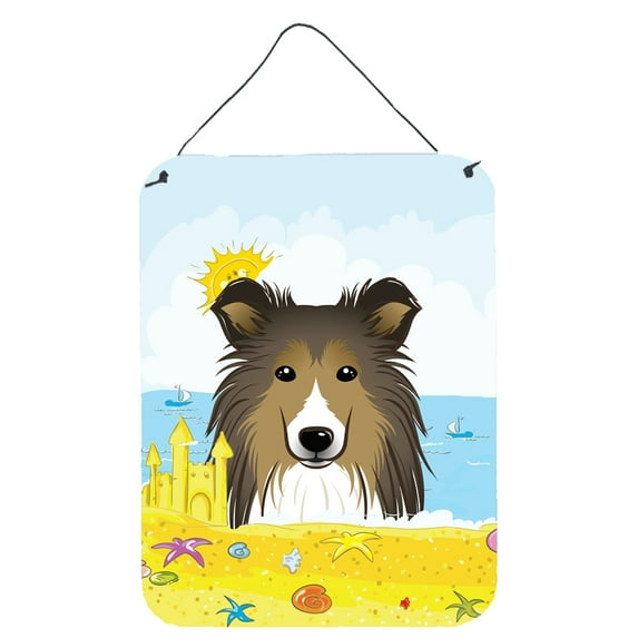 Carolines Treasures BB2110DS1216 Sheltie Summer Beach Wall or Door Hanging Prints