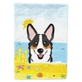 thumbnail image 1 of Carolines Treasures BB2123CHF Tricolor Corgi Summer Beach Canvas House Flag, 1 of 4