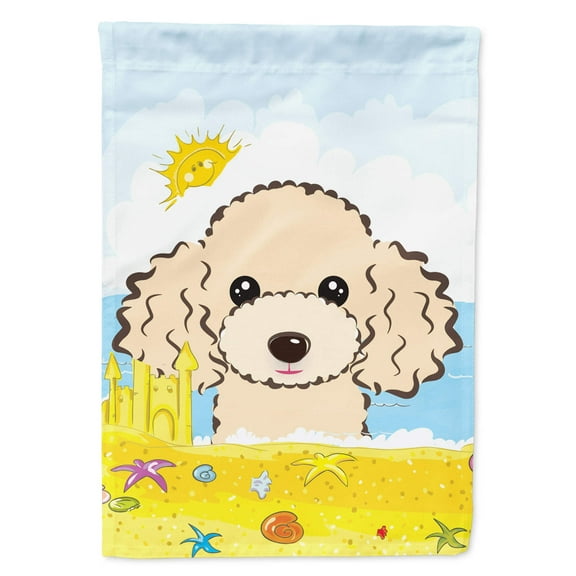 Caroline's Treasures BB2126GF Buff Poodle Summer Beach Flag Garden Size , Small, multicolor
