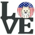 thumbnail image 1 of Carolines Treasures BB2137WALV American Flag and Pomeranian Metal Wall Artwork LOVE 12X12 multicolor, 1 of 2