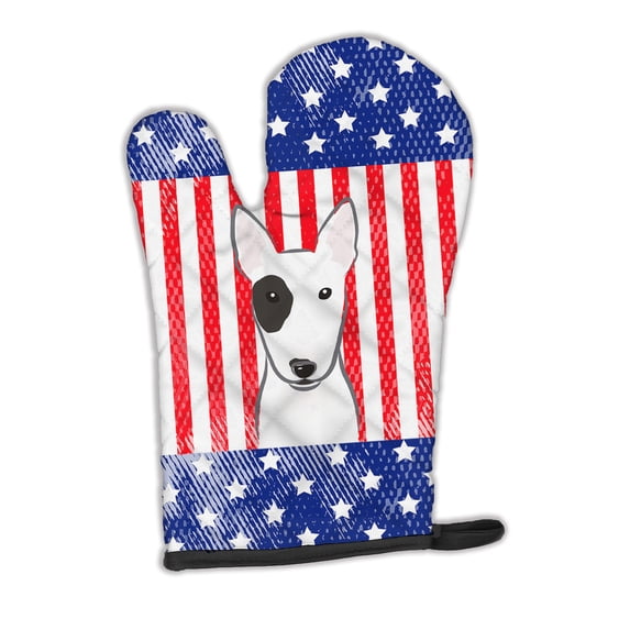 Carolines Treasures BB2139OVMT American Flag and Bull Terrier Oven Mitt Large multicolor