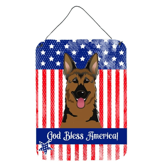 Caroline's Treasures BB2141DS1216 American Flag and German Shepherd Wall or Door Hanging Prints, 12x16, multicolor