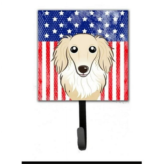 Carolines Treasures BB2142SH4 American Flag & Longhair Creme Dachshund Leash or Key Holder