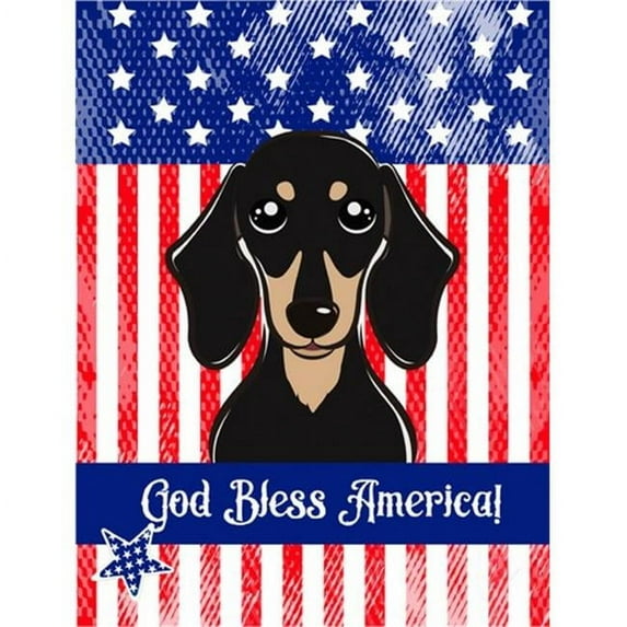 Caroline's Treasures BB2145CHF Smooth Black and Tan Dachshund Flag Canvas House Size , Large, multicolor