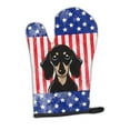 thumbnail image 1 of American Flag and Smooth Black and Tan Dachshund Oven Mitt, 1 of 7